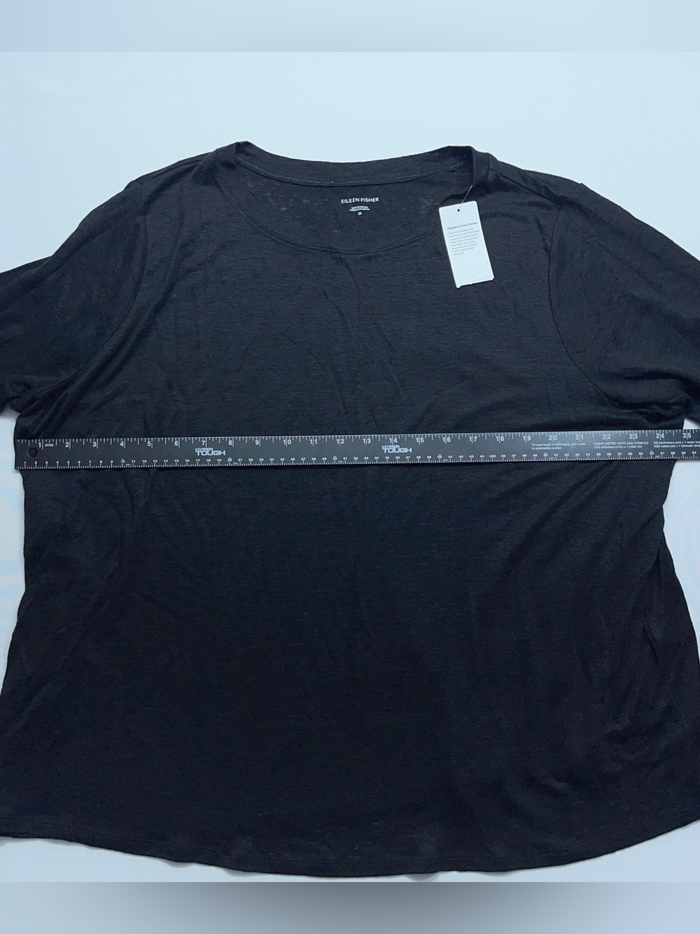 Eileen Fisher Organic Linen Jersey Crew Neck Long Sleeve Tee Womens 2X in Black - Picture 8 of 14